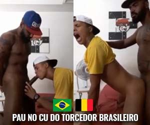 Torcedor brasileiro com o cu massacrado pelo negão pirocudo