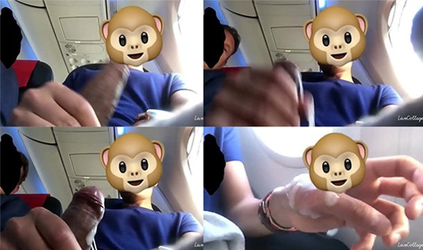 gay batendo punheta poltrona aviao