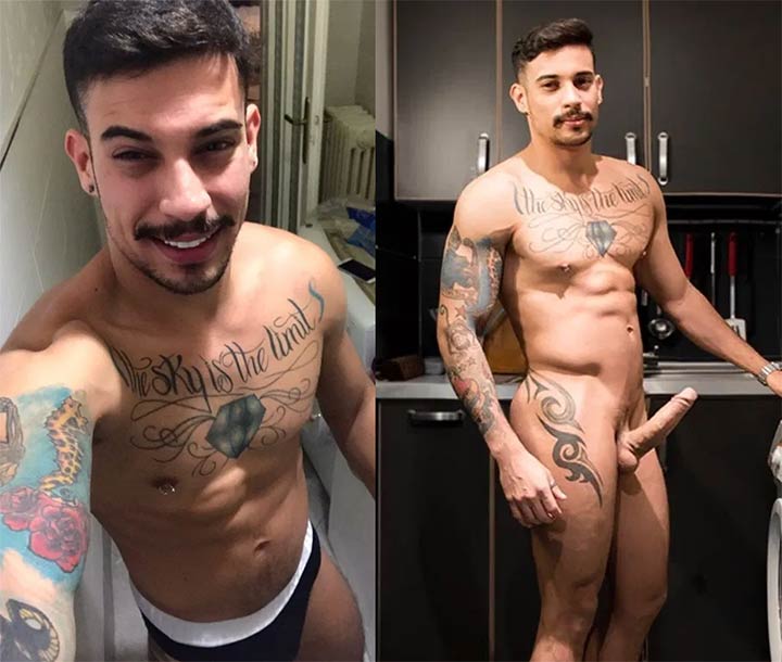 gostosao pelado corpo tatuado gay