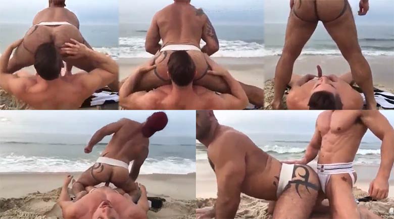 homens grandes transando sexo gay praia