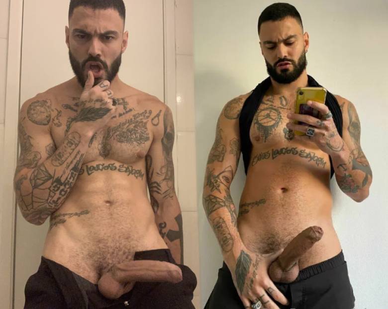 luis gay model tatuado pau duro uncut