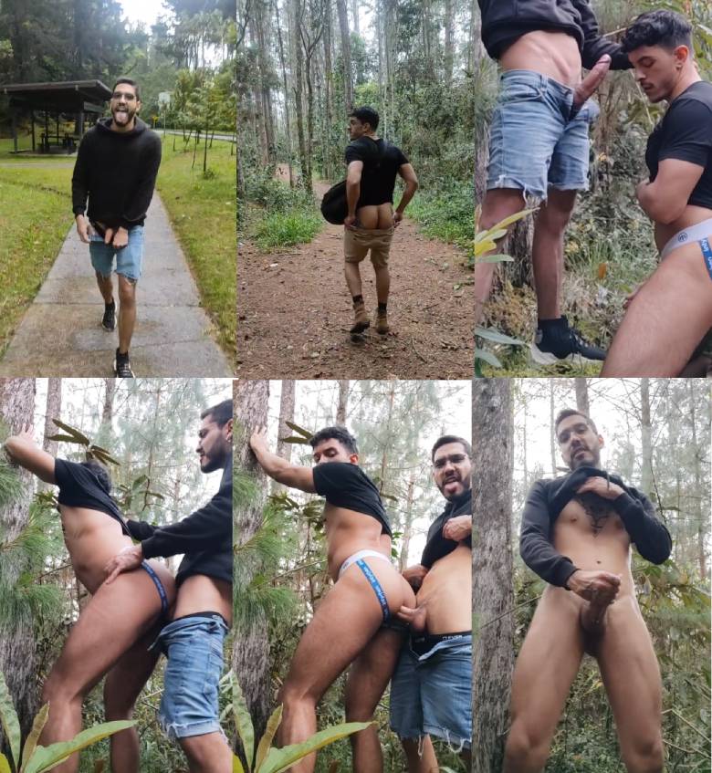 nerd dotado comendo cu de homem no mato