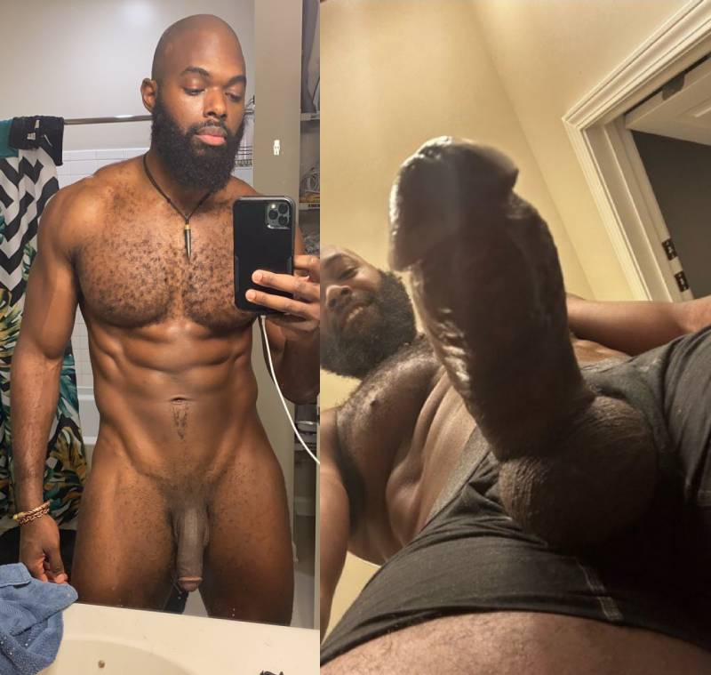 Massive uncut black cock with loose foreskin