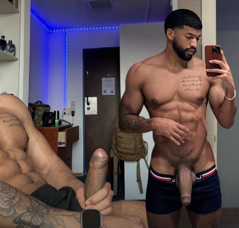 Huge uncut black shaft in erotic nude