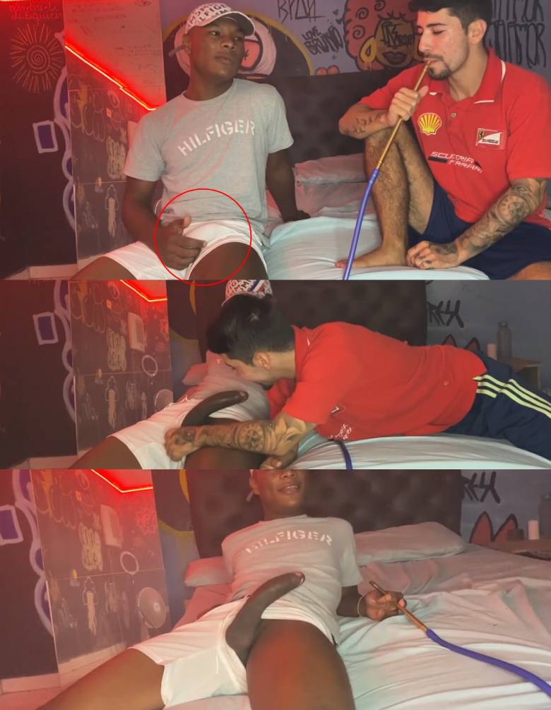 negao brisado pau pra foora short mamada amigo