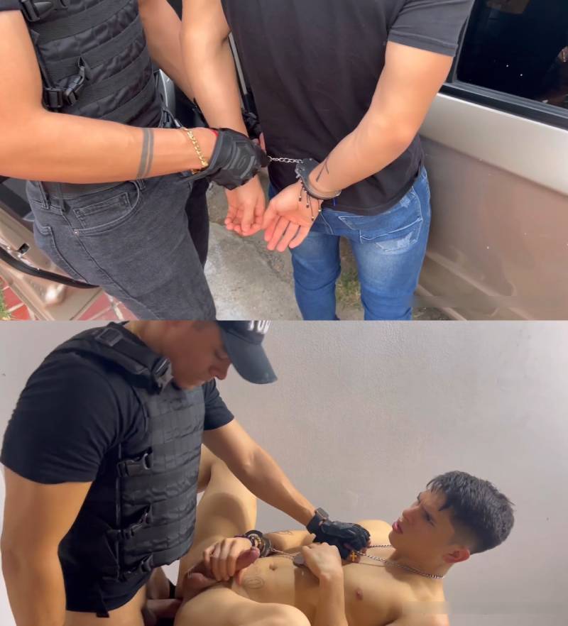 Latin Cop Fucks His Criminal Big Cock Bareback Video